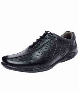 Cidro Black Leather Casual Shoes