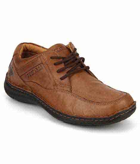 New Leon Tan Leather Casual Shoes