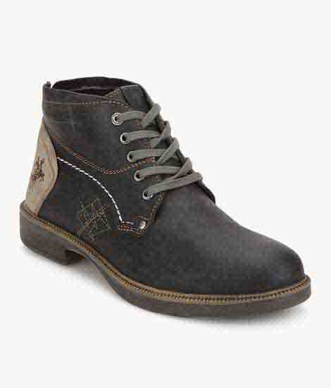 Rodrijon Black Lather Casual Shoes