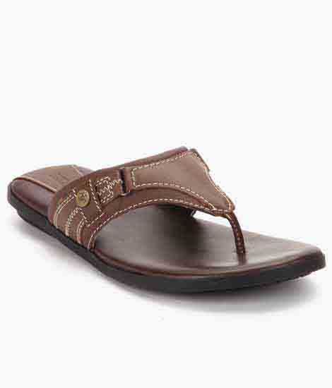 Paxton Brown Leather Casual Flip Flops