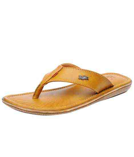 Axel Tan Leather Casual Flip Flops