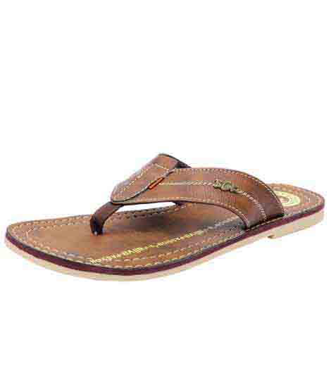 Castro Brown Leather Casual Flip Flops