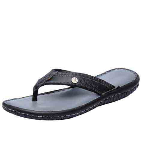Charro Black Leather Casual Flip Flops