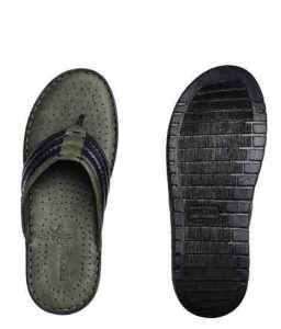 Cisco Olive Leather Casual Flip Flops