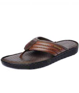 Cisco Brown Leather Casual Flip Flops