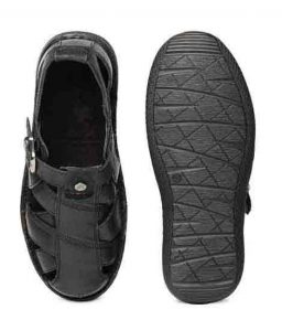 Blaze Black Leather Casual Sandals