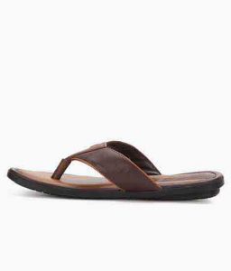 New Comfirox Brown Leather Casual Flip Flops