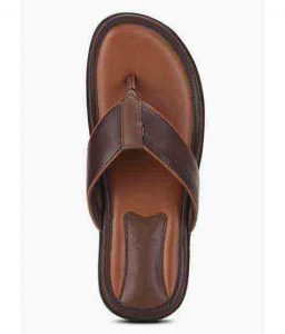 New Comfirox Brown Leather Casual Flip Flops