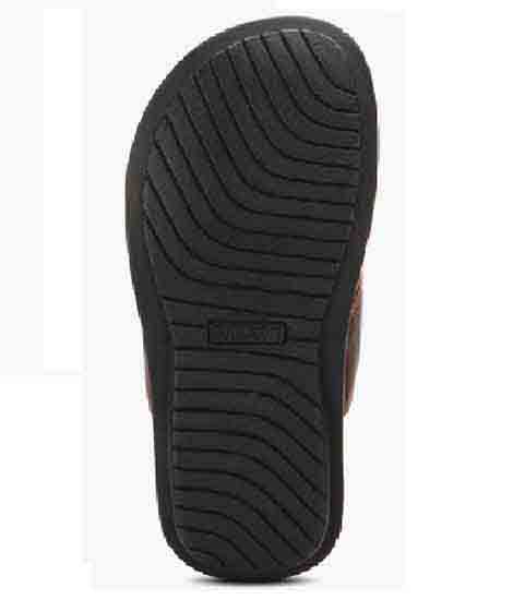 New Comfirox Brown Leather Casual Flip Flops