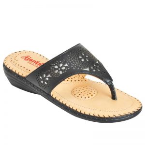 Ajanta Women's Classy Sandal Slippers - Black