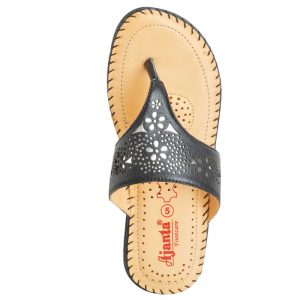Ajanta Women's Classy Sandal Slippers - Black