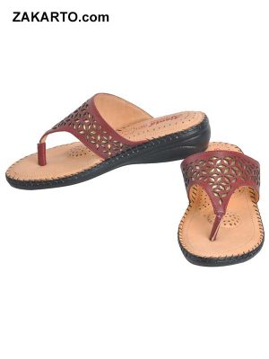 Ajanta Women's Classy Sandal Slippers - Maroon