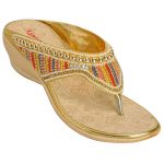 Ajanta Women's Classy Sandal Slippers - Gold