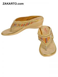 Ajanta Women's Classy Sandal Slippers - Gold