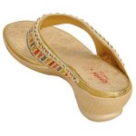 Ajanta Women's Classy Sandal Slippers - Gold