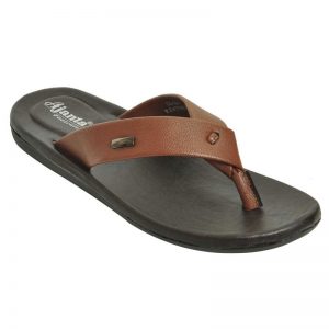 Ajanta Men's Classy Sandal Slipper - Black & Tan