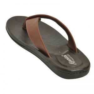 Ajanta Men's Classy Sandal Slipper - Black & Tan