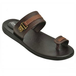 Ajanta Men's Classy Sandal Slipper - Brown & Black