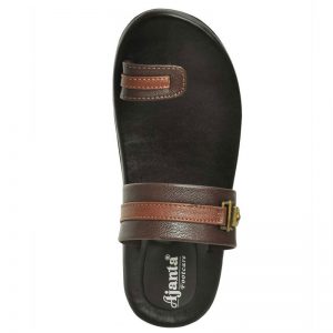 Ajanta Men's Classy Sandal Slipper - Brown & Black