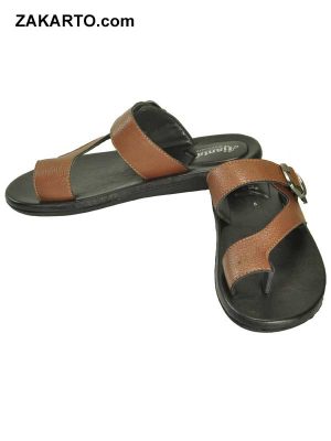 Ajanta Men's Classy Sandal Slipper - Black & Brown