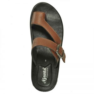 Ajanta Men's Classy Sandal Slipper - Black & Brown