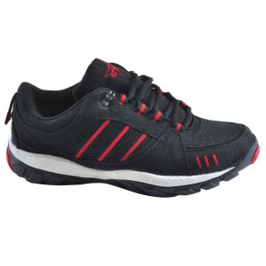 Ajanta Men's Sports Shoes - Black & Red