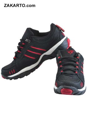 Ajanta Men's Sports Shoes - Black & Red