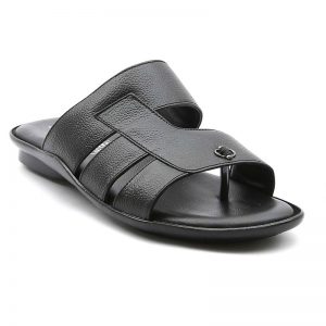 Ajanta Men's Classy Sandal Slippers - Black