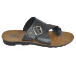 Men's Black Colour Synthetic Leather Sandals