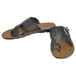 Men's Black Colour Synthetic Leather Sandals