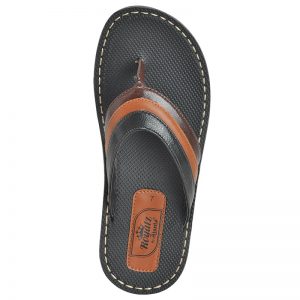 Men's Black Colour Synthetic Leather Sandals