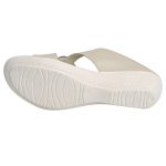 Women's White & Brown Colour Synthetic Leather Sandals