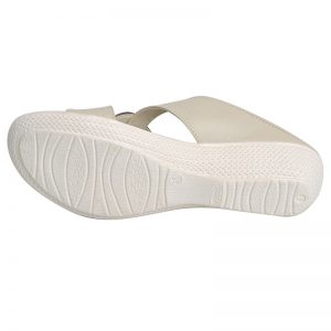 Women's White & Brown Colour Synthetic Leather Sandals