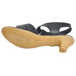 Women's Black Colour Synthetic Leather Sandals