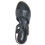 Women's Black Colour Synthetic Leather Sandals