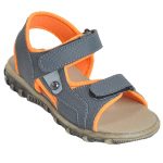 Kid's Grey Colour Synthetic Leather Sandals