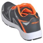 Men's Black & Orange Colour Synthetic Mesh Sneakers