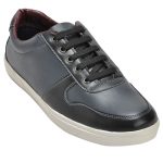 Men's Black & White Colour Synthetic Leather Derby Casuals