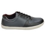 Men's Black & White Colour Synthetic Leather Derby Casuals