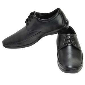 Men's Black Colour Synthetic Leather Derby