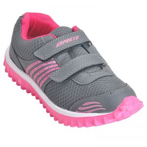 Women's Grey & Pink Colour Synthetic Mesh Sneakers