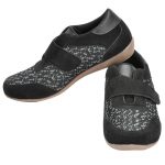 Women's Black Colour Synthetic Mesh Sneakers