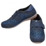 Women's Navy Blue Colour Synthetic Mesh Sneakers