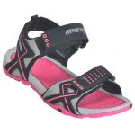 Women's Black & Pink Colour Polyester Sandals