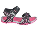 Women's Black & Pink Colour Polyester Sandals