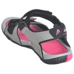 Women's Black & Pink Colour Polyester Sandals