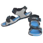 Women's Black & Blue Colour Polyester Sandals