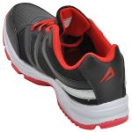 Men's Black & Red Colour Synthetic Mesh Sneakers