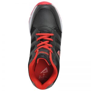 Men's Black & Red Colour Synthetic Mesh Sneakers