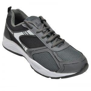 Men's Grey Colour Synthetic Mesh Sneakers